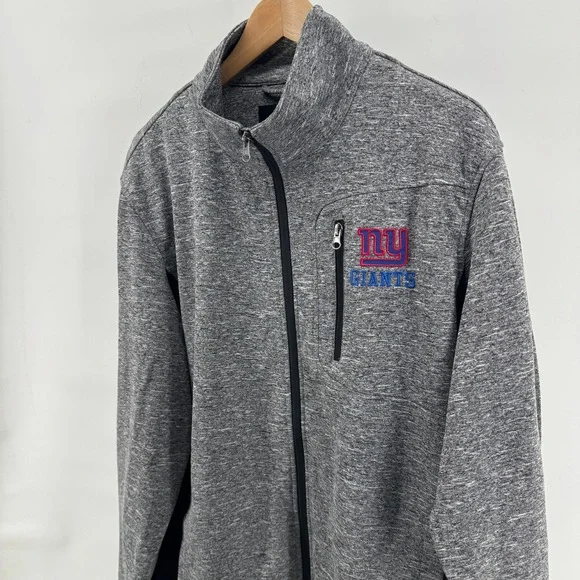 NFL New York Giants Mens Gray Full Zip Track Jacket Large Casual Sports Football - Picture 10 of 12
